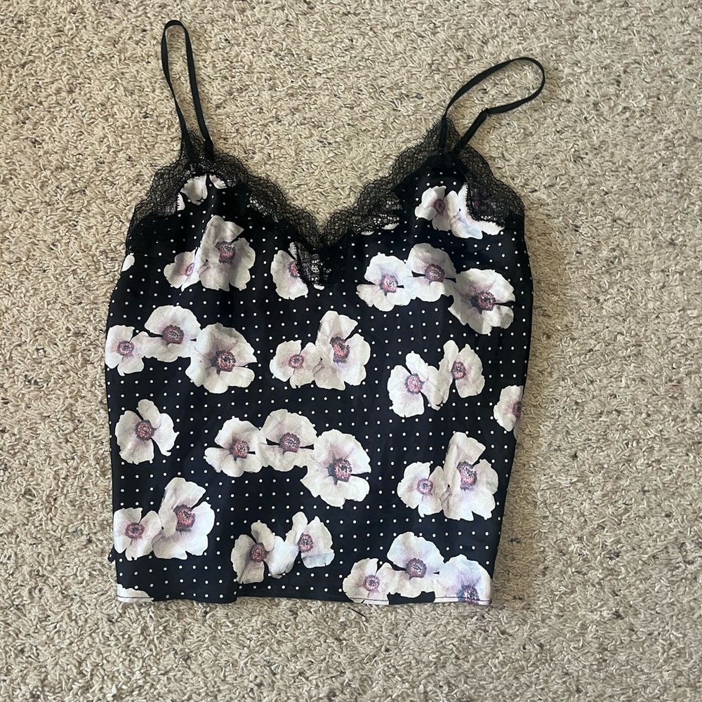 Victoria's Secret Black Floral Lace Sleep Cami